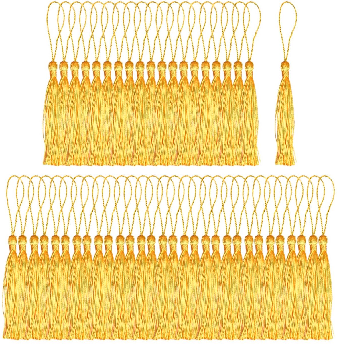 Dailygoods- Kwasthangers 50 Stuks - Tuindecoratie - DIY-Kunsthandwerk - Sieraden - Bladwijzer - Gouden Polyester Kwasten - Decoratie