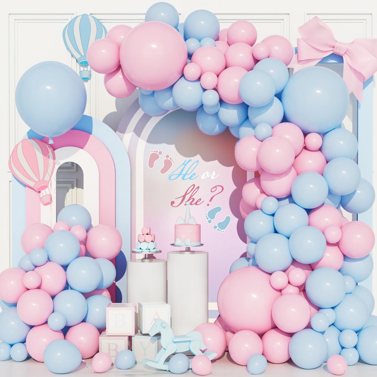 Dailygoods- Ballonboog Kit 111 Stuks - Roze/Groene Ballonnen - Latex Ballonnen - Geslacht Onthullen - Baby Shower - Verjaardag
