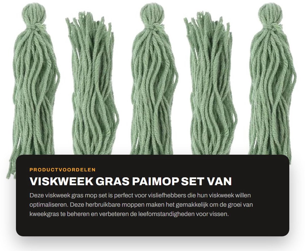 Dailygoods- Paaimop 12 cm - 50 Stuks - Duurzaam - Viskweek - Aquatische Huisdieren - Kosteneffectief - Kweekmop