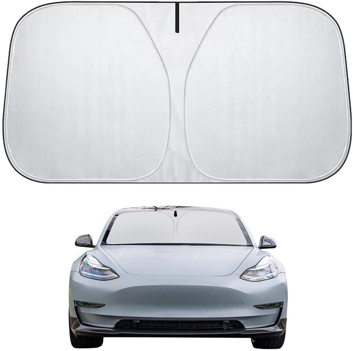 Dailygoods- Autoparasol Hoogwaardige Polyester - Zonnescherm Auto Voorruit - Vrachtwagen/SUV - Opvouwbaar - Effectieve Zonwering - L-145 x 80 cm