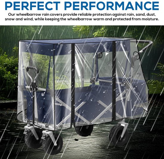 Dailygoods- Regenbescherming Transparant - Bolderkar/Accessoires - Opvouwbaar - PVC - Duurzaam - Betrouwbare Bescherming - Bolderkarhoes van Dailygoods — afbeelding 5