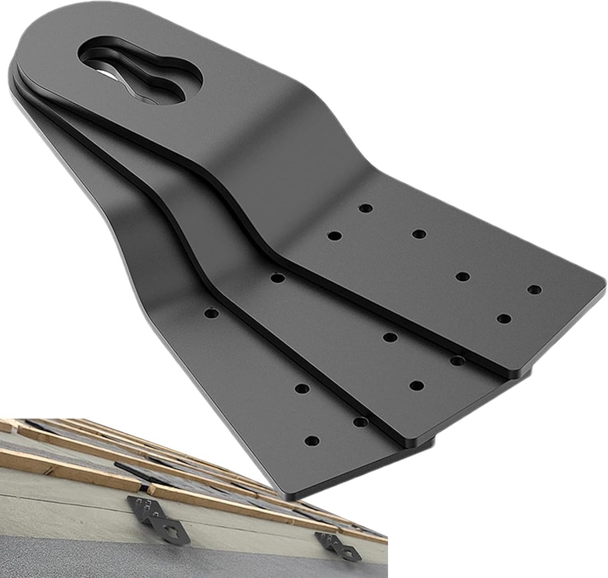 Dakkoppelingsclip - Veiligheidsclip Dak - Valbeveiliging Werk - Aluminiumlegering - 3 stuks - Zwart