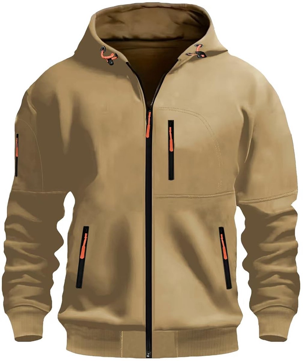 Dailygoods- Hoodie Heren Met Rits - Sportjack - Multifunctioneel Vest - Gebreid - Capuchon - Polyester Ademend Materiaal