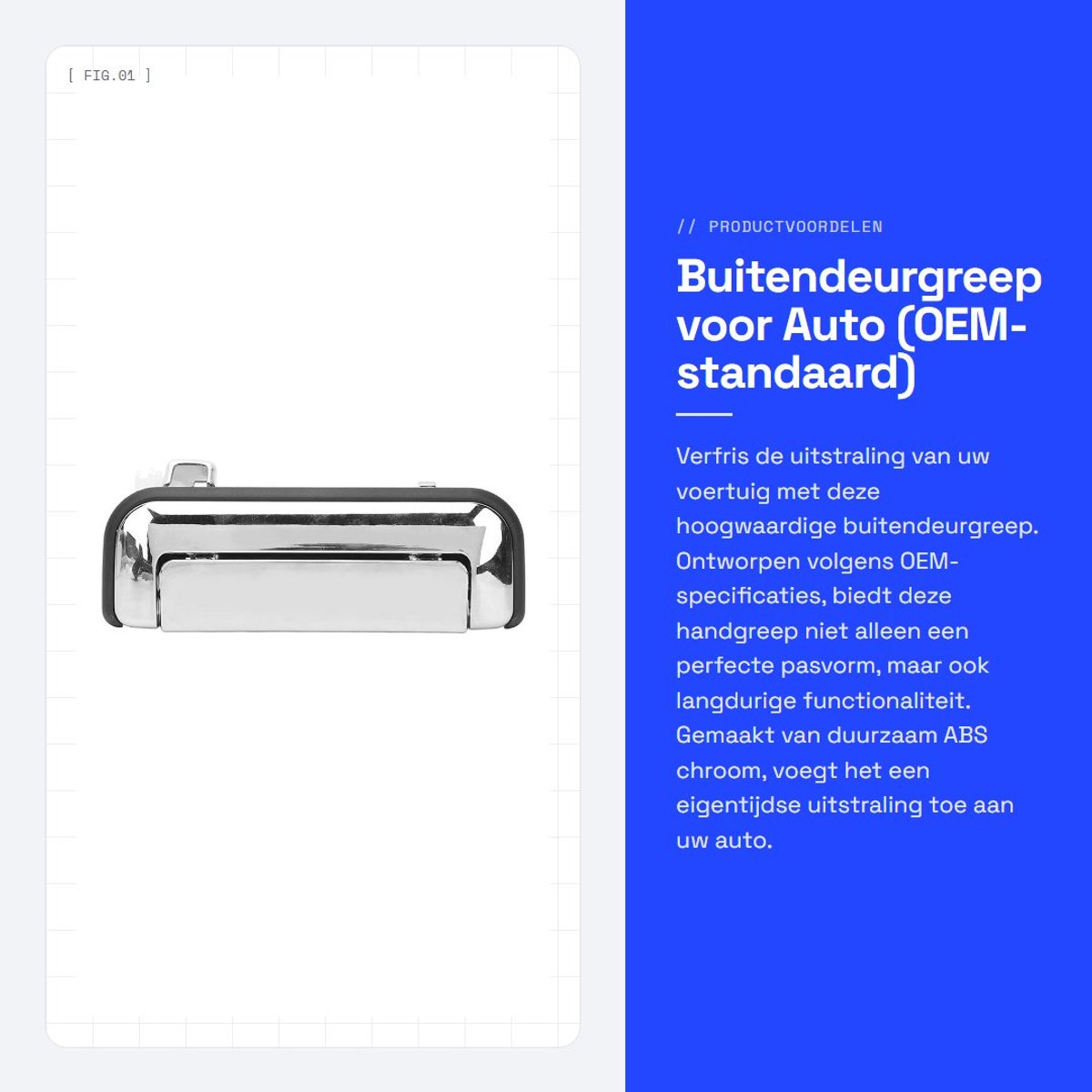 Dailygoods- Deurgreep Buiten - Chroom - Voor L200/L300/Pajero Sport - Duurzaam ABS - Eenvoudig te Installeren - OEM Specificaties - Deurhandvat