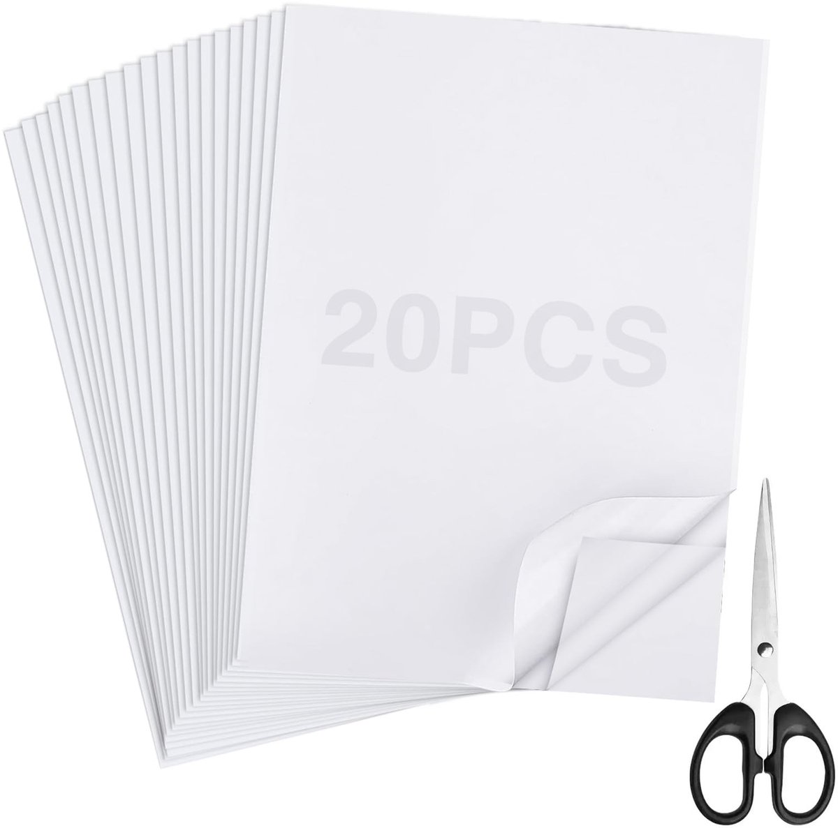 Dailygoods- Plakfolie 20 Stuks A4 - Dubbelzijdige Zelfklevende Folie - Transparant - Creativiteit Stimuleren - Schaar Inclusief - 21cm x 29,7cm