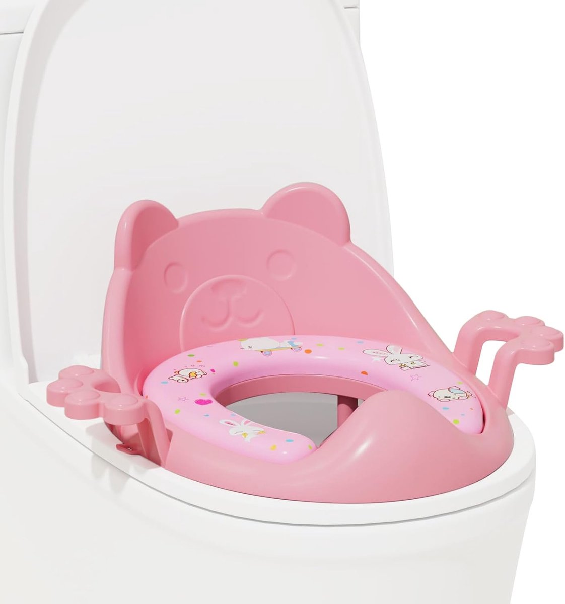 Kindertoiletbril - Potjestraining Stoel - Zindelijk Leren - Antislip Bevestiging - 35x36 cm - Lichtroze
