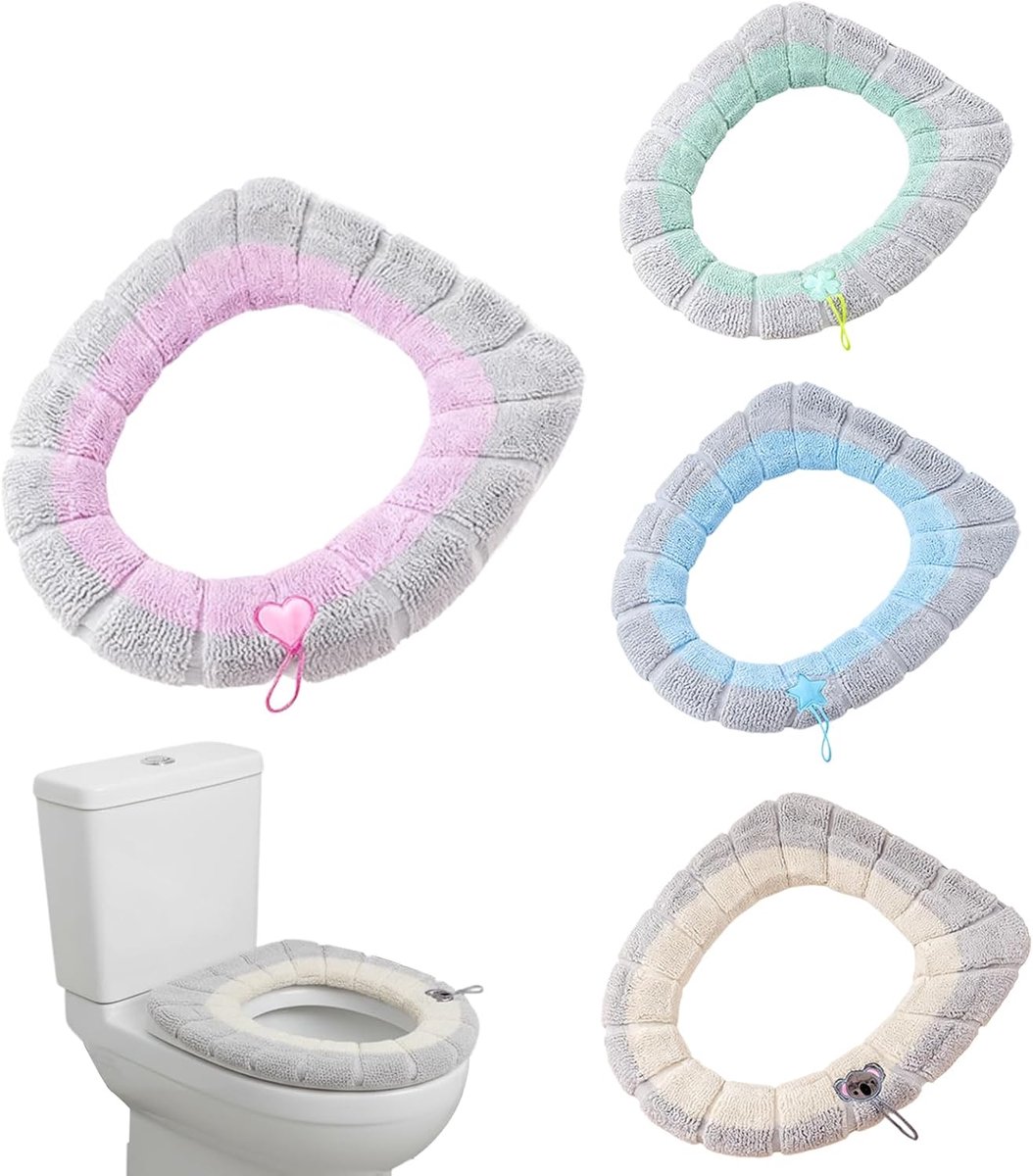 Toiletstoelhoes - Toiletbrilhoes Warm - Badkamer Comfort - Antislip Textuur - 31 x 31 cm - Uniek