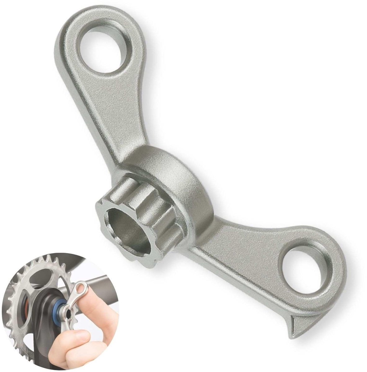 Dailygoods- Fietskettingset Gereedschap - 2-in-1 Ontmantelingsgereedschap - Verchroomd Staal - Anti-kras Functie - 8 mm Binnenzeskant - Optimale Hefboomwerking - Fietsgereedschap