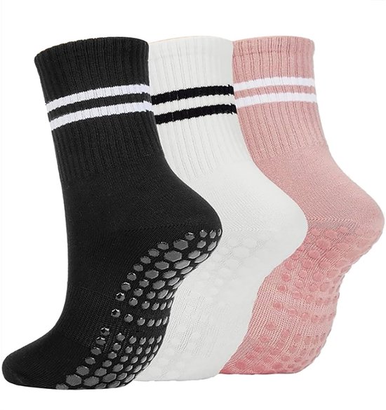 Dailygoods - Pilatessokken voor dames, katoen, yoga, antislip, maat 35-40, antislipsokken voor dames en heren, voor yoga, dans, ballet, trampoline, fitness