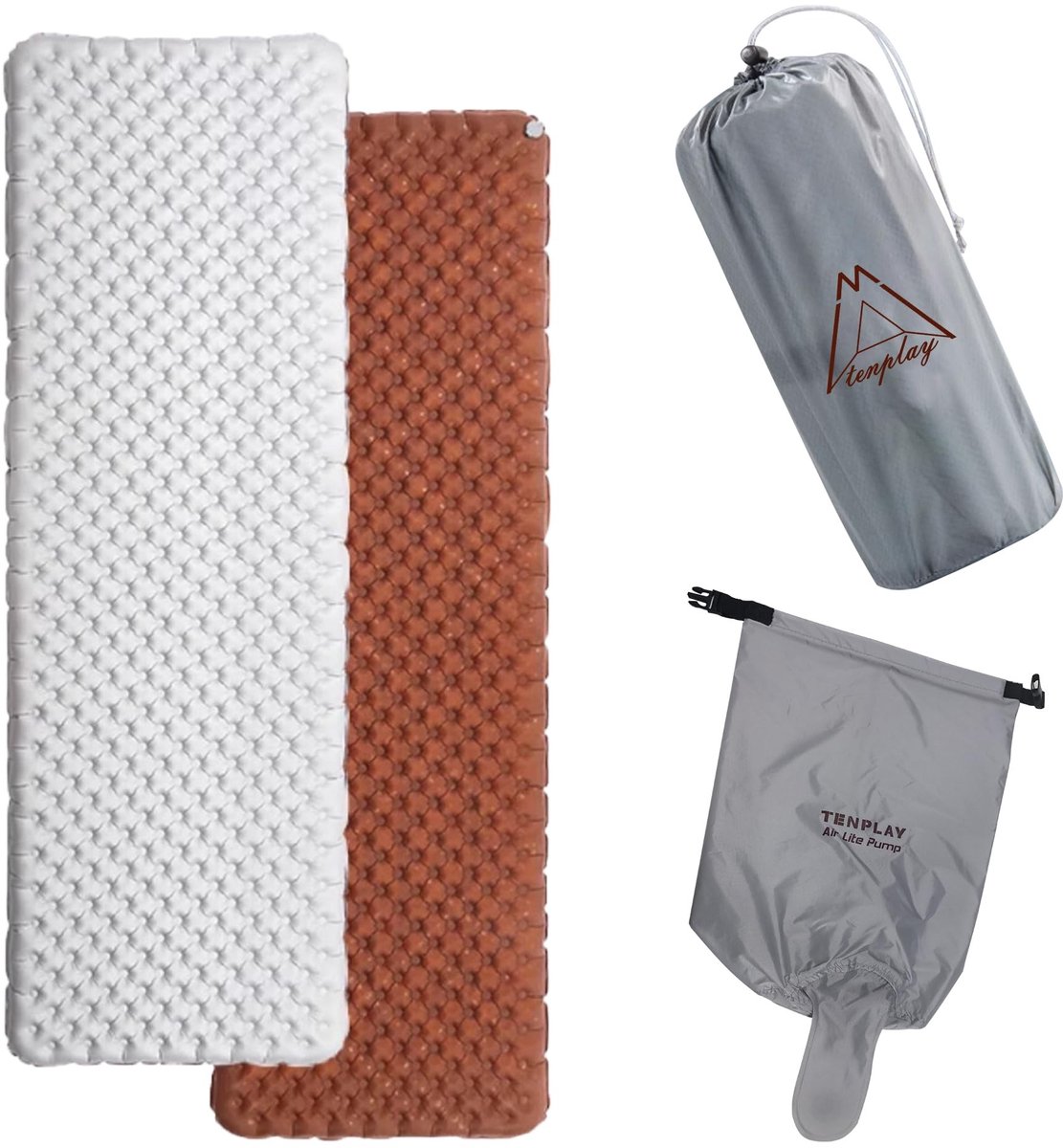 Dailygoods- Opblaasbare Slaapmat Ultralicht - Waterdicht - Compact - Opvouwbaar - 40D Nylon - 11,9 cm Dik - Aluminiumfolie - Luchtbed