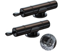 Dailygoods - DALAETUS 2 stuks noodgereedschap voor het snijden van veiligheidsgordels en glasbreker met 2 houders, glasbreker voor noodgevallen in de auto, 2-in-1 noodhamer voor auto en gordelsnijder, zwart