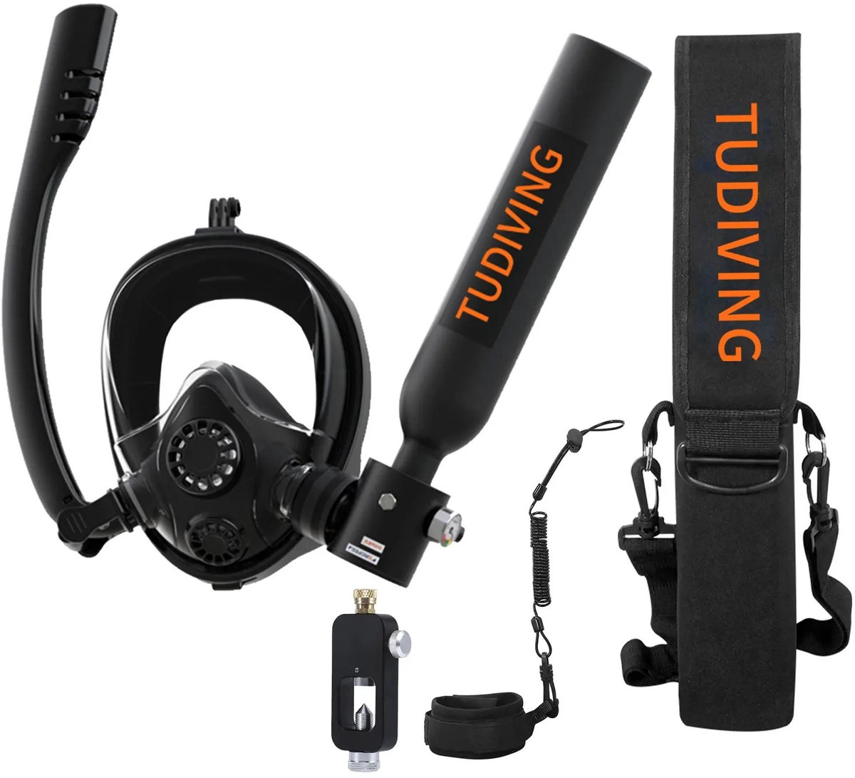 NordHaus Mini Duiktankset - Draagbare Duikset - Volgelaatssnorkelmasker - Vrij Ademen Onder Water - 0,5 L Duikcilinder