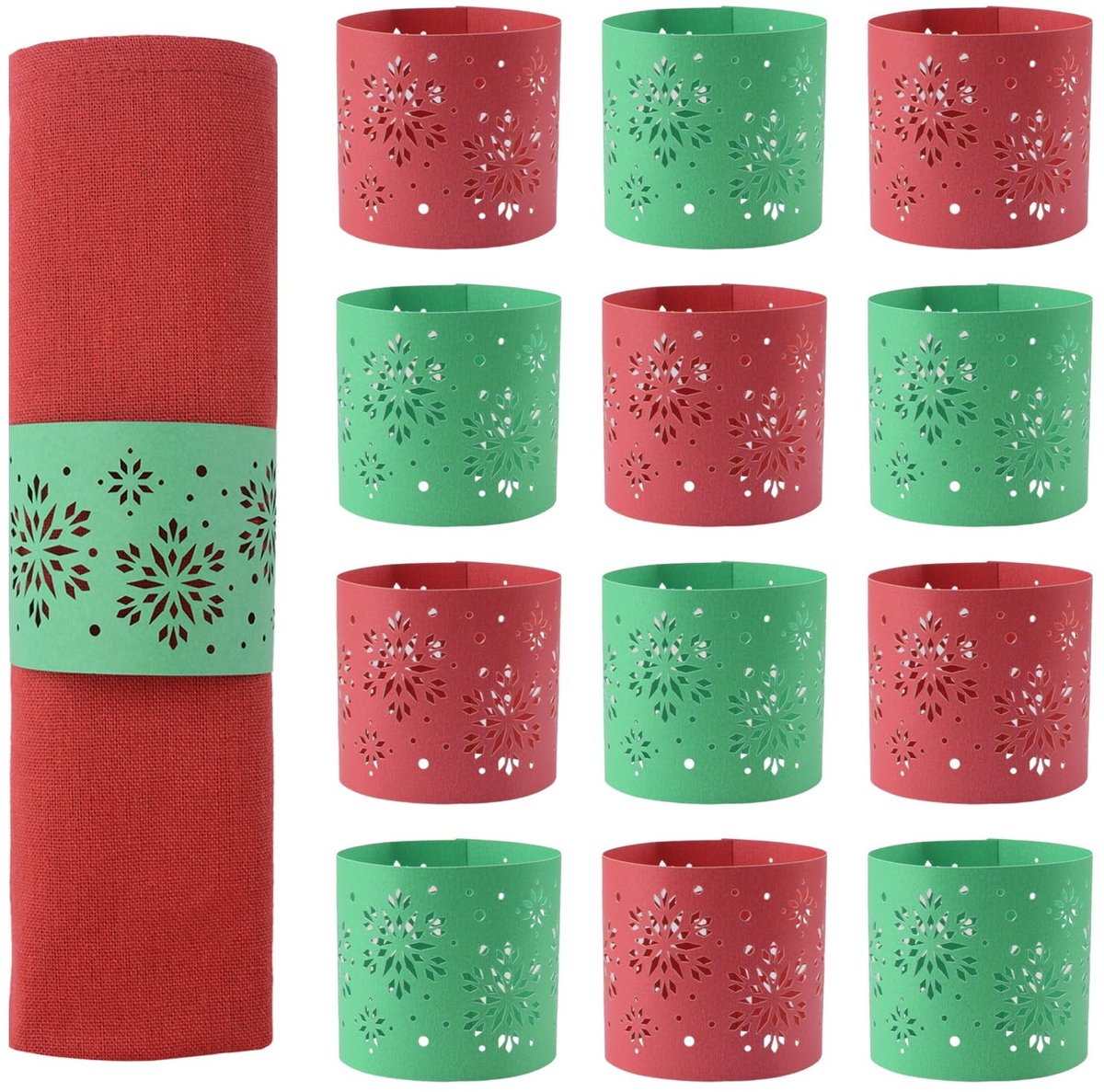 Dailygoods- Servet Ringen 50 Stuks - Kerstmotief - Papier - Tafel