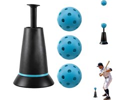 Honkbal tee popper - Baseball Hitting Tool - Oefenapparaat voor honkbal - Zelfuitwerpende slagtool - Met 3 oefenballen - Draagbaar trainingsgereedschap - Honkbaltraining - Voor binnen thuis en buiten tuin sportoefeningen