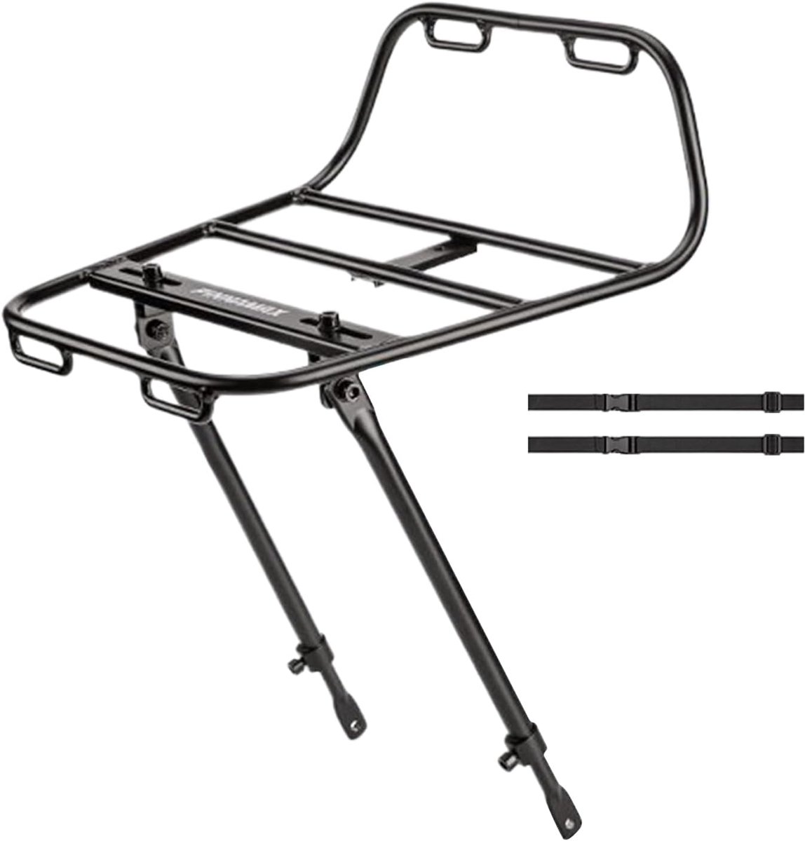 Fietsendrager voorkant - Stabiele metalen houder - Fietsuitrusting vervoeren - Eenvoudige riembevestiging - 32 x 304 x 124 cm - Zilverkleurig