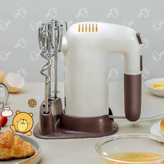 Elektrische handmixer - Keukenmixer garde - Bakken en koken - 5 snelheden met turbo - 200 watt - Wit — afbeelding 5