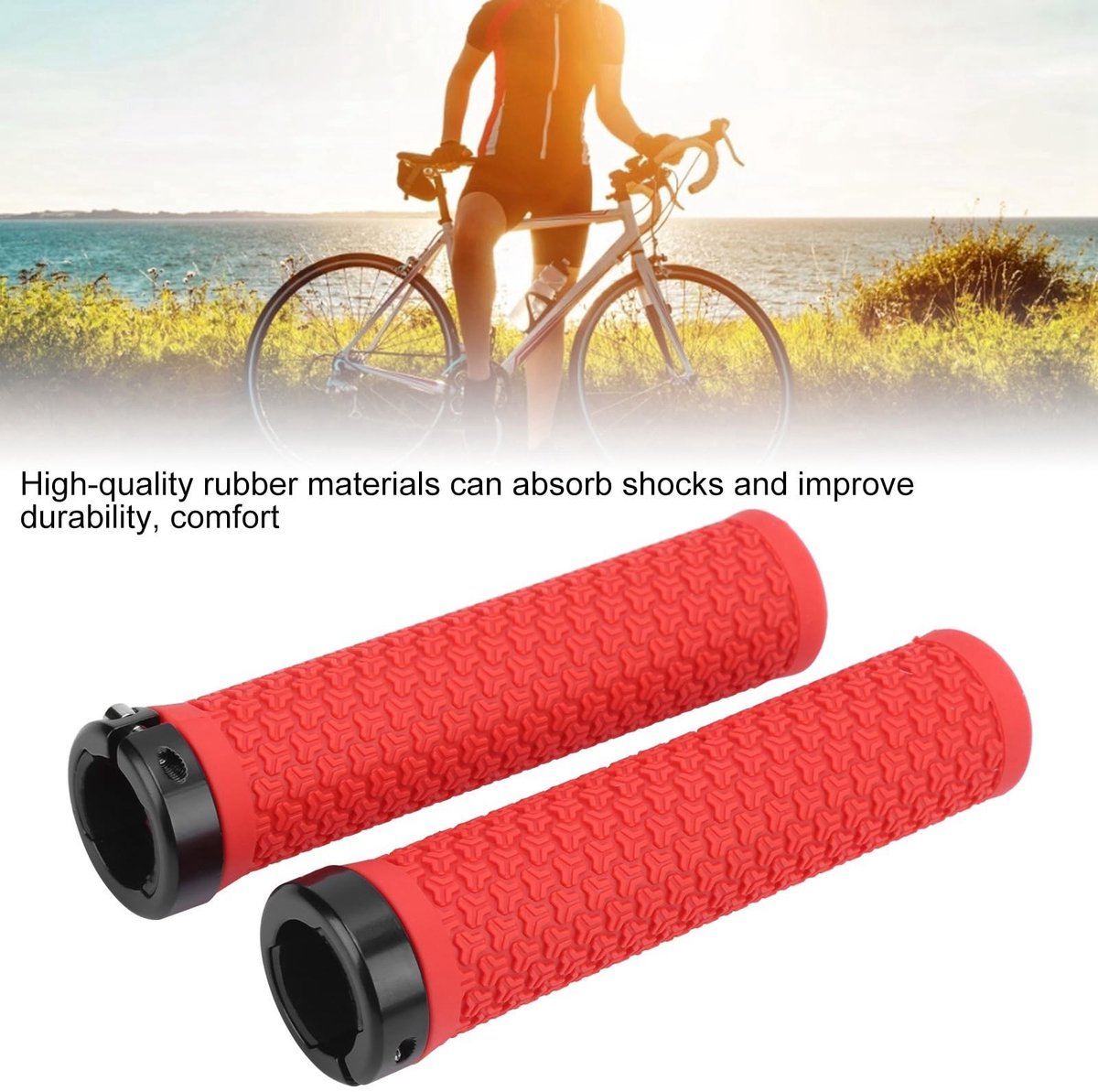 Dailygoods- Stuurgrepen Antislip - MTB-grepen met Vergrendeling - Schokabsorberend Rubber - Comfortabel Handvat - Eenvoudige Installatie - Lichtgewicht Ontwerp - Fietshandgrepen