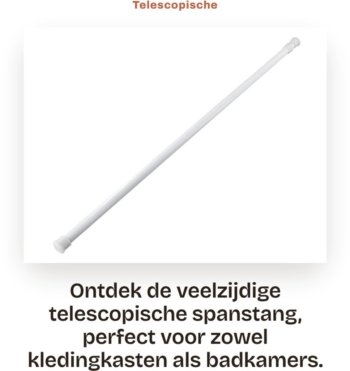 Dailygoods- Spanstang Uitschuifbaar - Gordijnroede Zonder Boren