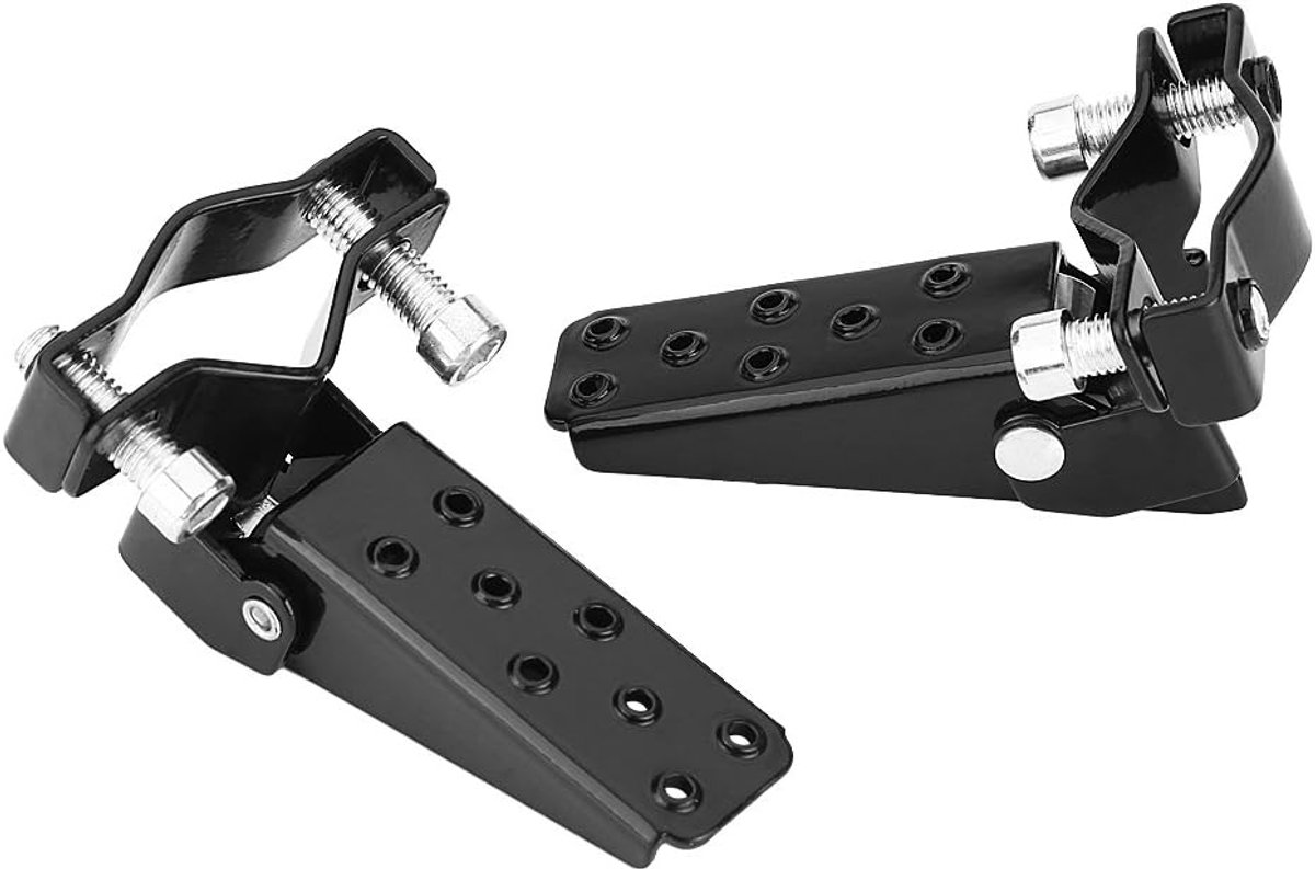 Voetsteunen Motorfiets - Rustpedalen Metaal - Comfortabel Rijden - Stevig Krasbestendig Metaal - 2.4-3.8cm Diameter - Zwart