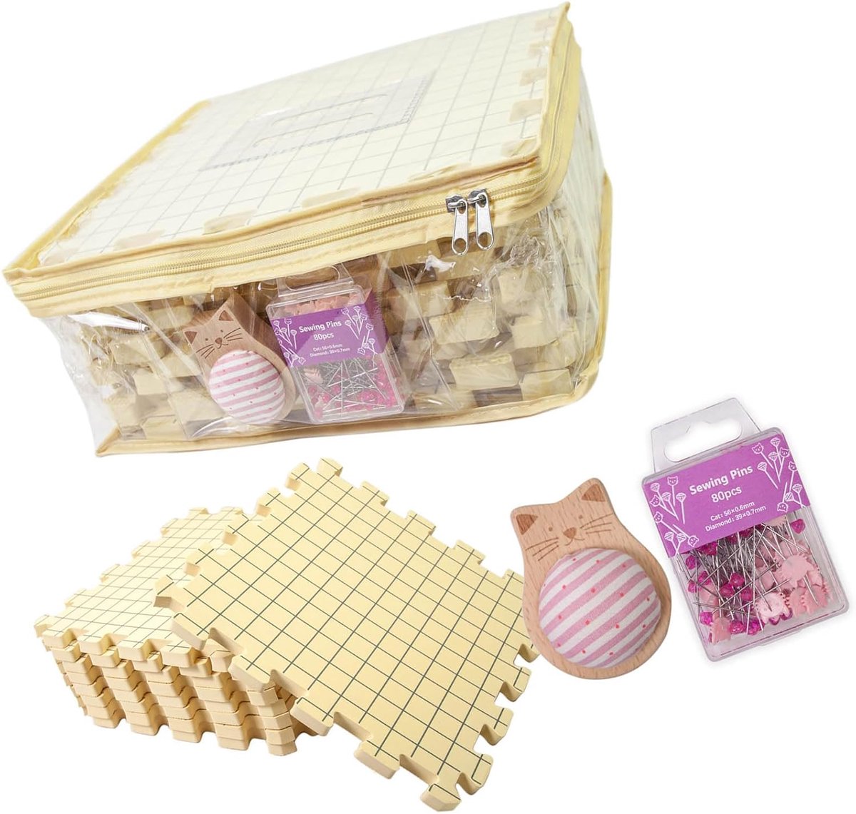 Dempingspanelen Set - Breimat Positionering - Haken en Breien - Nauwkeurige Plaatsing - 6 Stuks - Meerkleurig