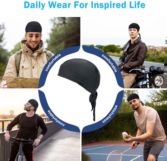4 stuks - Hoofdband - Hoofdband sport - Koel Bandana - Ademende - Motor bandana - eenheidsmaat 48-56cm voor fitness, hardlopen en verschillende sporten — afbeelding 3