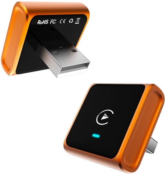 Mini Draadloze CarPlay-adapter voor iPhone en Android – Verbeterde 2-in-1 Auto Media-adapter – met Snelle en Stabiele Automatische Verbinding – Draadloze CarPlay-adapter 2026