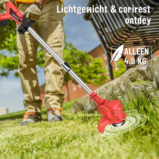 Elektrische Draadloze, Oprolbare Grastrimmers Voor in De Tuin met Li-ion-Accu Telescopische, Lichtgewicht Grastrimmer, Complete Tuingereedschapsset Voor Dik Gras — afbeelding 4