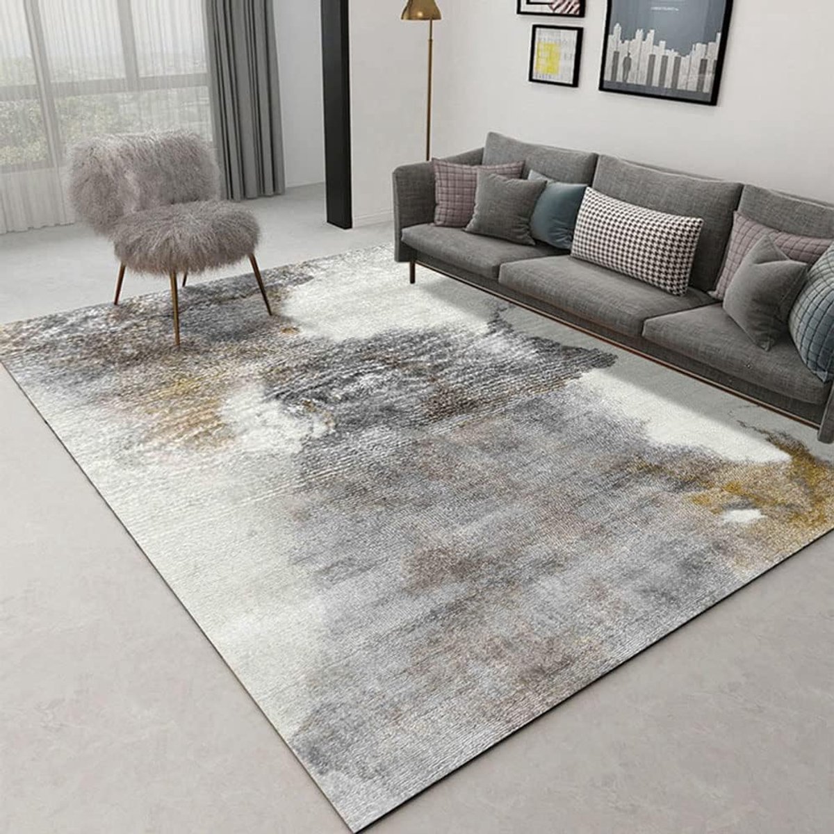Abstract Vloerkleed - Moderne Vloerbedekking - Woonkamer Decoratie - Zachte Kasjmier Vezel