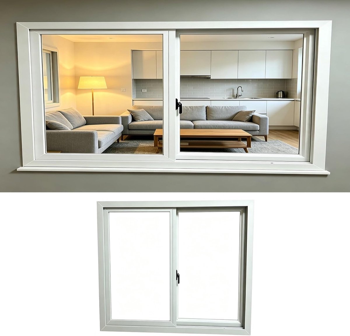 Horizontaal Schuifraam - Enkel Glas - Schuur Ventilatie - Ruimtebesparend Ontwerp - 66x63.5x10 cm - Wit