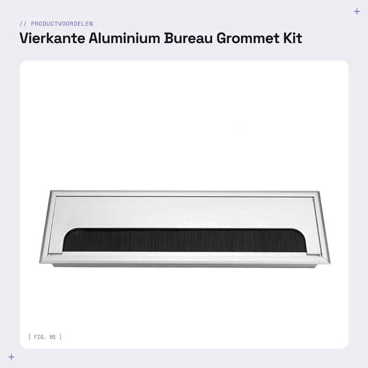 Dailygoods- Bureau Grommet Aluminium - Kabeldoorvoer 80mm - Kabelorganizer - Zwart - Duurzaam - Afmetingen 160x80x25mm