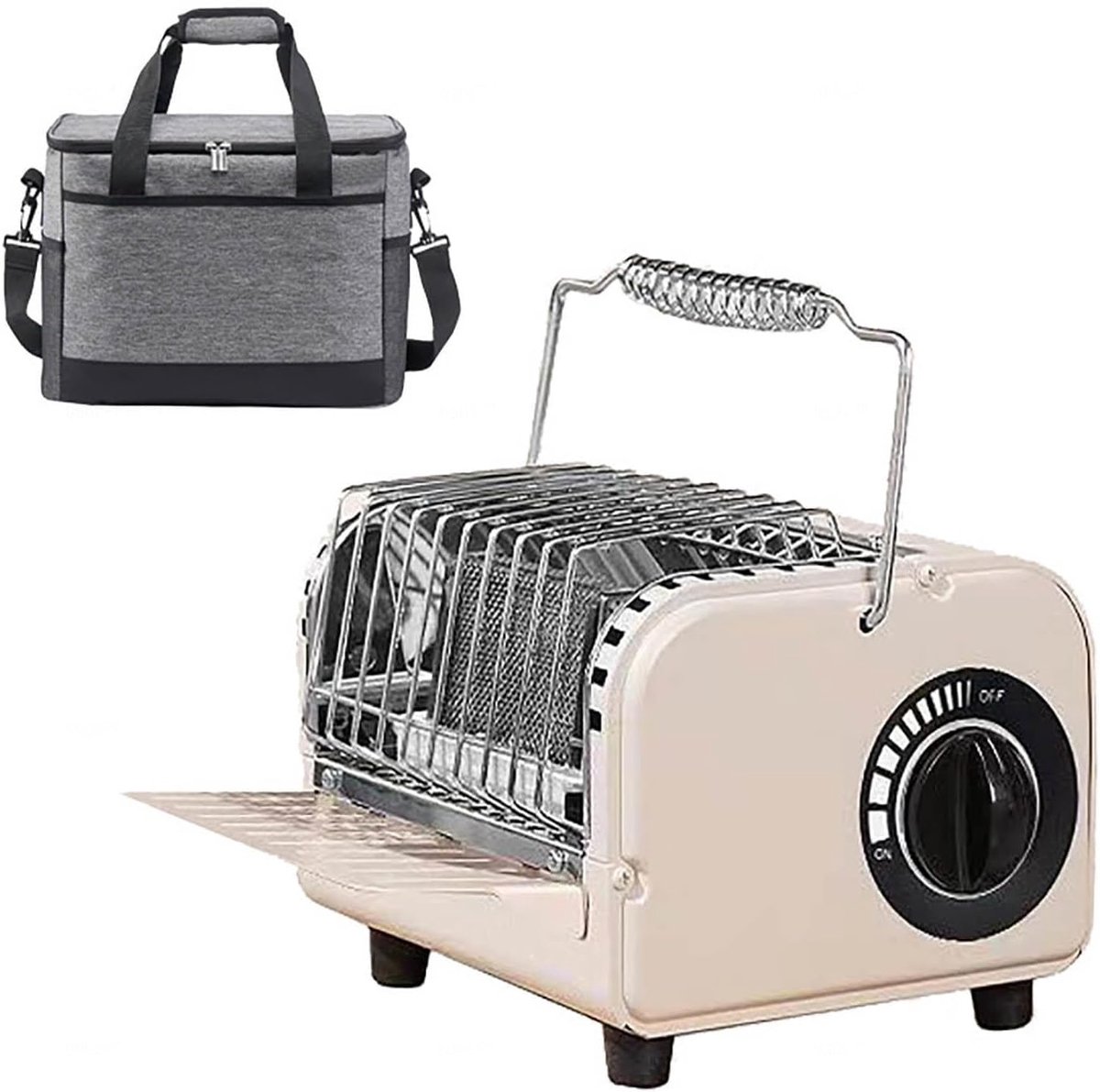 Draagbare Gasfornuis - Kampeer Kachel - Buiten Koken - 3-in-1 Temperatuurregeling - 17x16x13 cm - Kaki