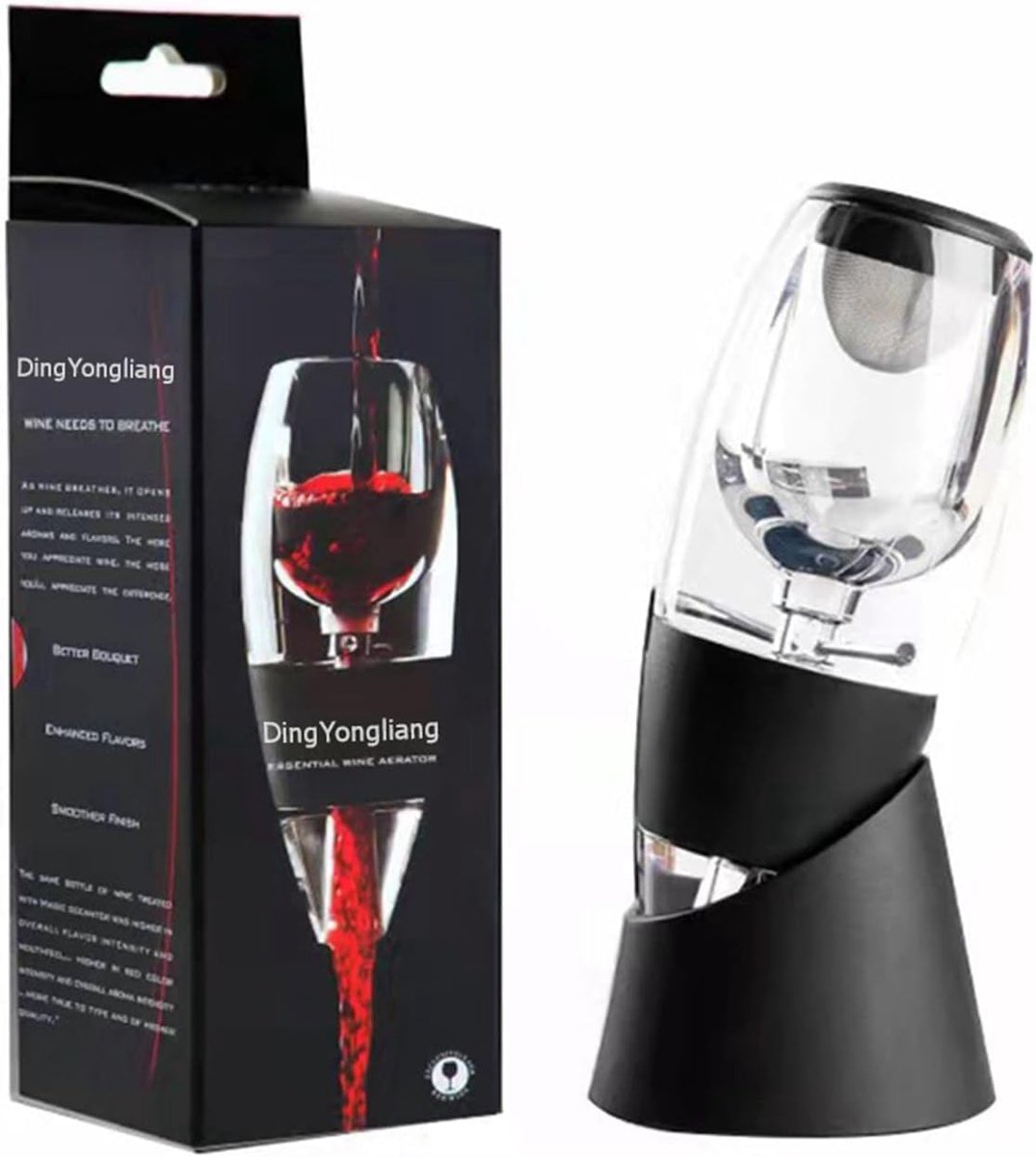 SnelShoppen - Premium Wine Aerator Decanteerder Set met Venturi Effect - Snelle Luchtinlaat, Transparante Acrylic, Antislip Rubber Handgreep, Ideaal v