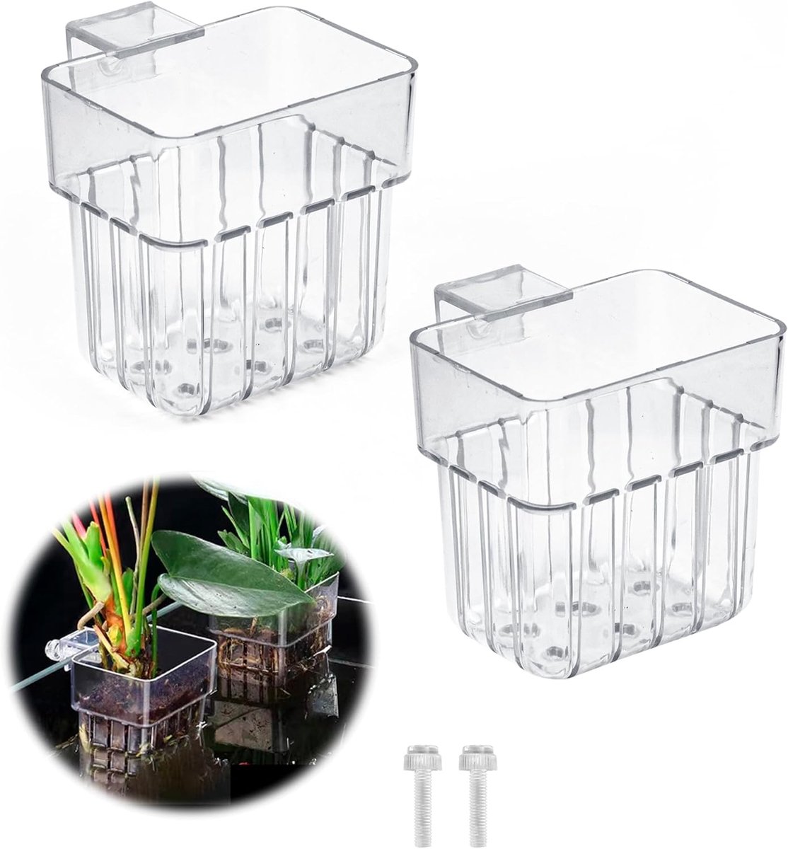 Plantenhouder voor Aquarium - Transparante Plantenstandaard, 2 Stuks