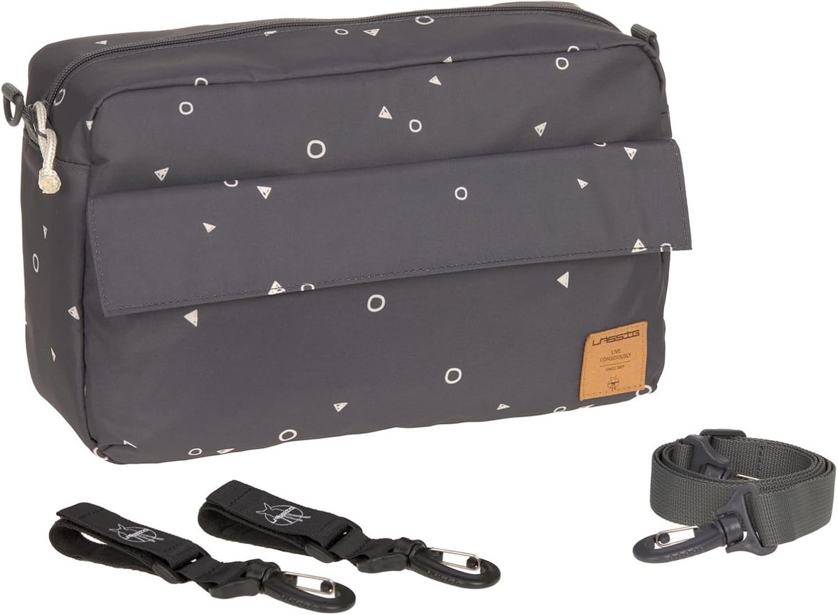 Thijox - Kinderwagenorganizer Schoudertas - Multifunctionele Kinderwagentas met Bevestiging - Antraciet - Compact en Modern - Ideaal voor Dagelijks Ge