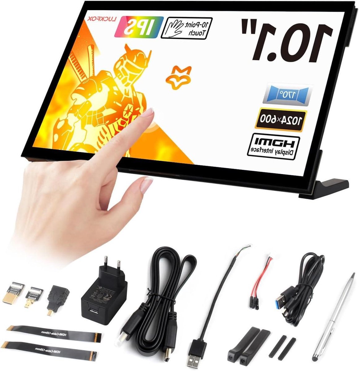 Draagbaar Touchscreen - Extra Monitor - Projecten Uitbreiden - 10-Punts Capacitief - 10.1 Inch - Zwart