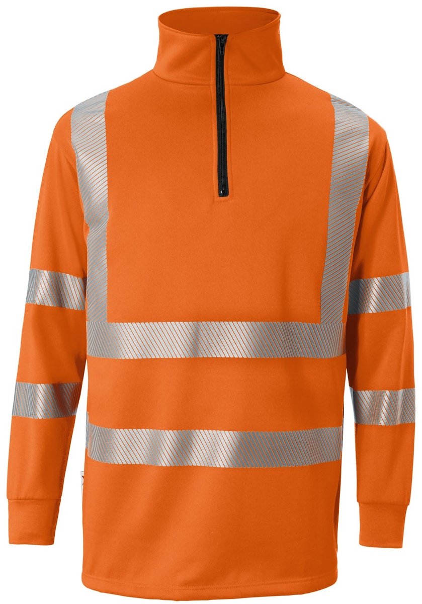 KÜBLER PSA 50468344 Hi Vis Reflecterend Half Zip Werktrui HEREN Veiligheidstrui Fluor Oranje - UV Bescherming