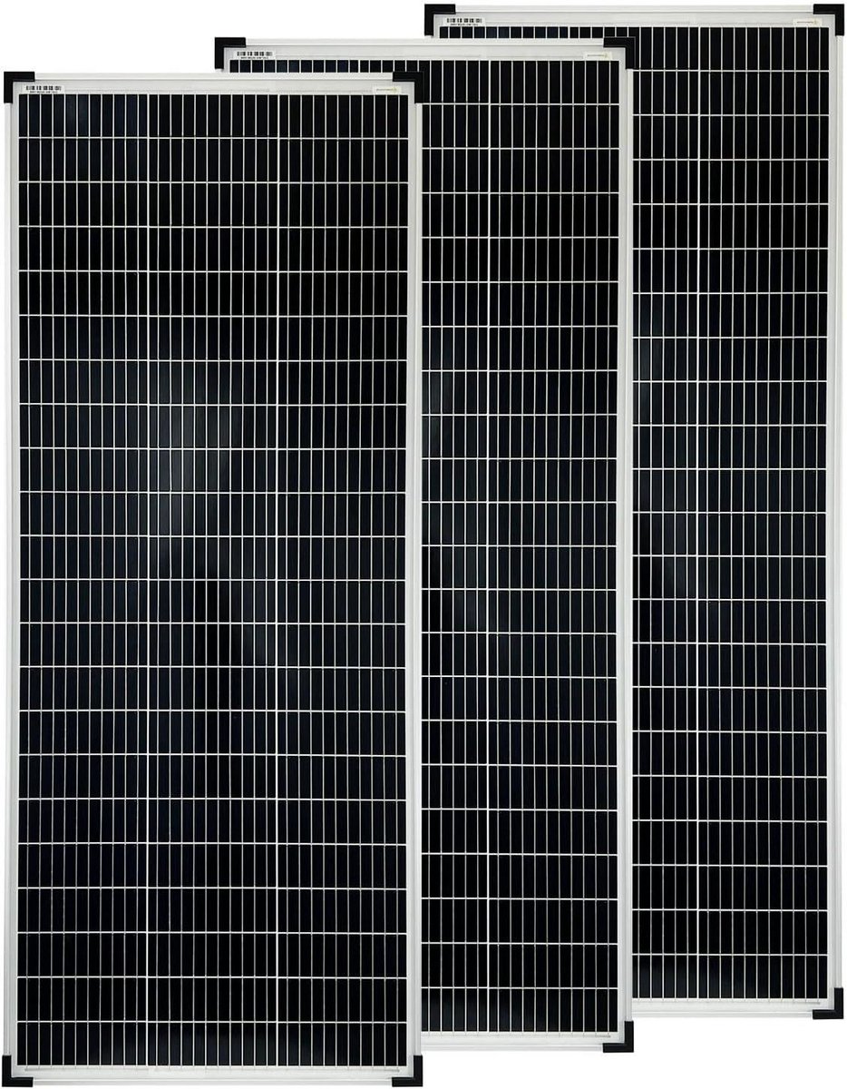 Zonnepanelen Set - Zonne-energie Modules - Energie Opwekken - Monokristallijn 10 Busbars - 3 x 150 Watt - Zwart