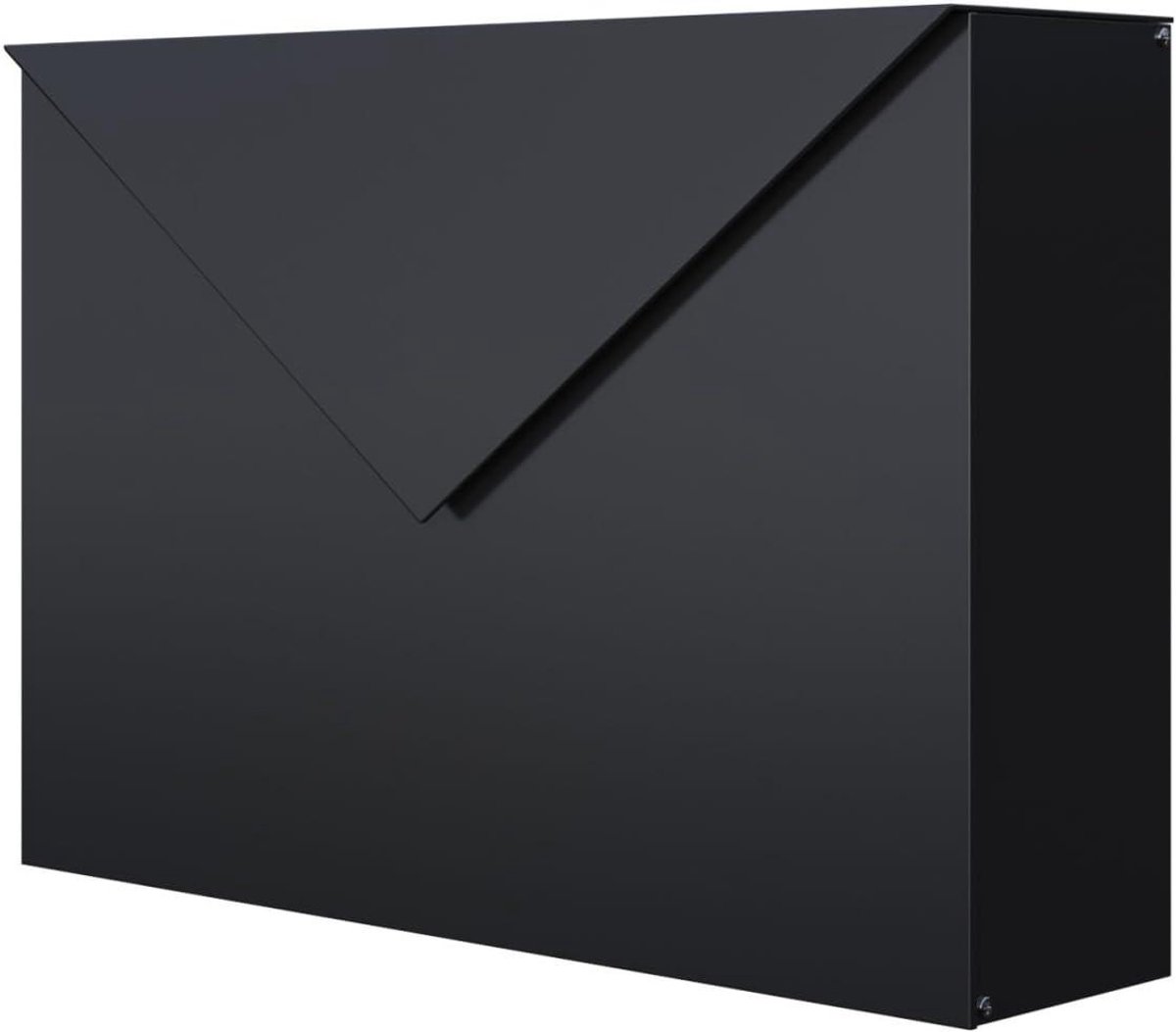 Wandbrievenbus - Brievenbus zwart - Post ontvangen - Verborgen slot - 46 cm breed - Mat zwart