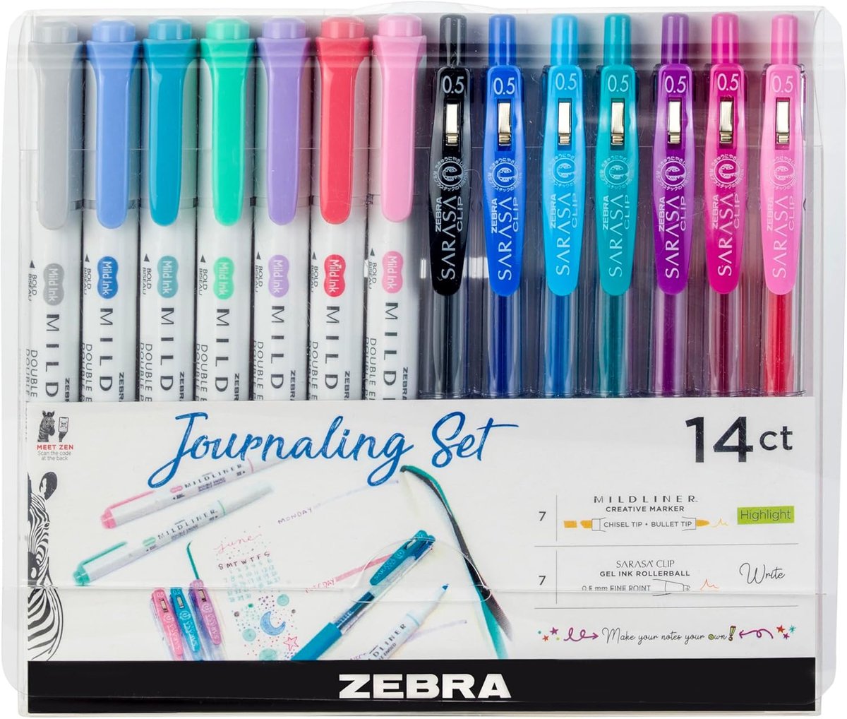 Thijox - Dual Tip Markeerstift Journaling Set met Pastel Highlighters en Gel Pennen, 14-delige Multipack, Brede & Fijne Tip Markers voor Bullet Journa