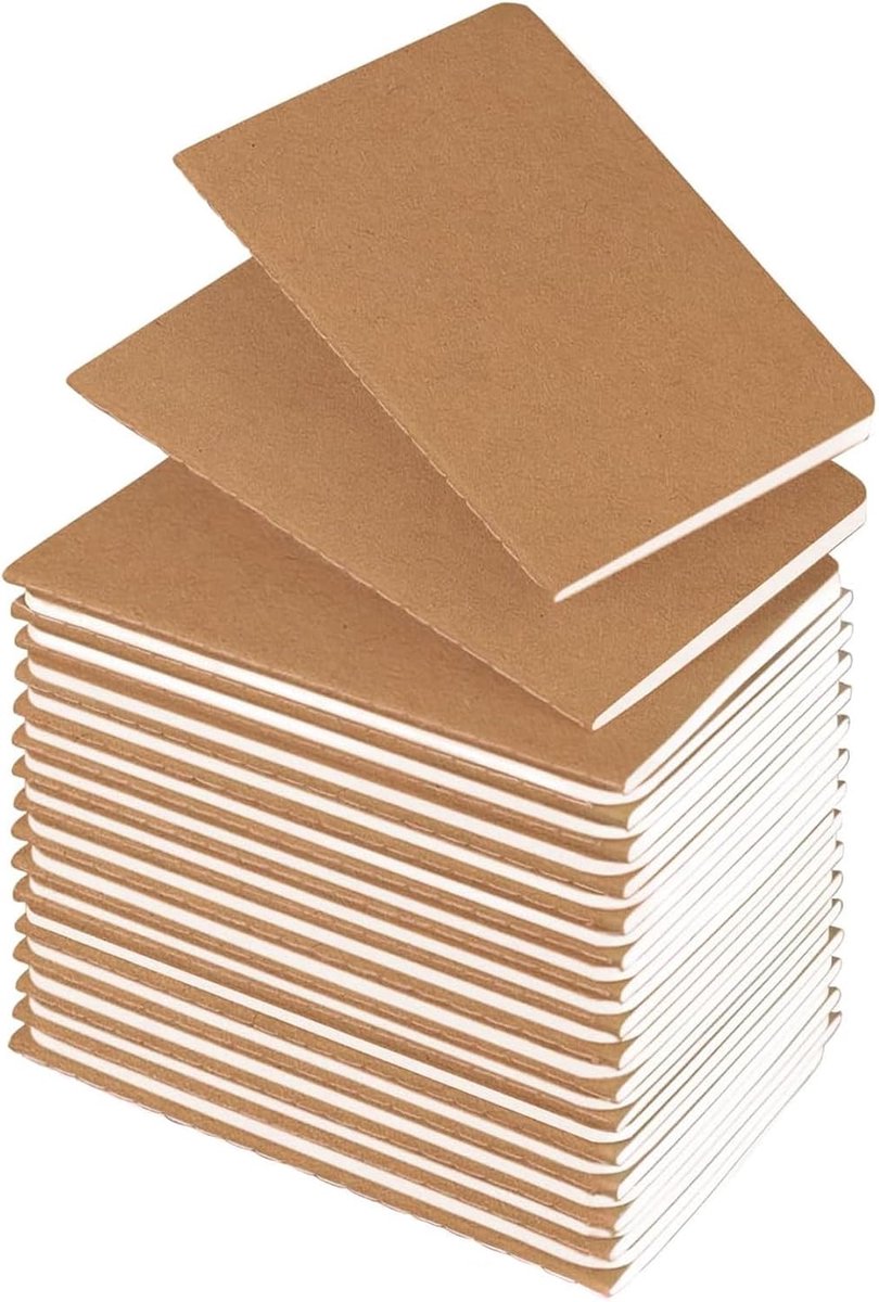 Thijox - 30-Pack A6 Kraft Notitieboeken Gestippeld - Klein Notitieblok met 60 Pagina's - Ideaal voor School, Kantoor, Reizen en Plannen - Helder Geel