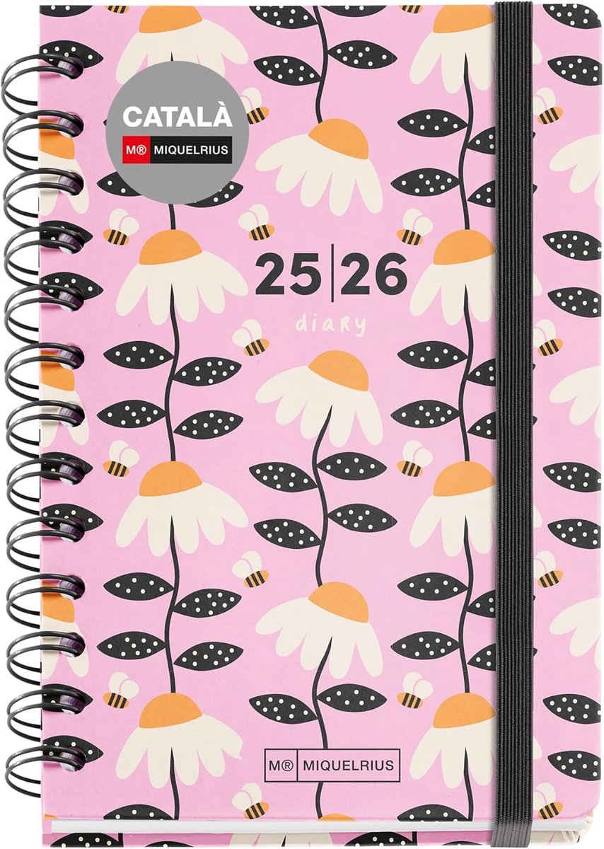 Thijox - Miquelrius Schoolagenda 2025/2026 - Planner van september tot augustus - Weekoverzicht - Dubbele spiraal - 123 x 178 mm - Gevoerd kartonnen d