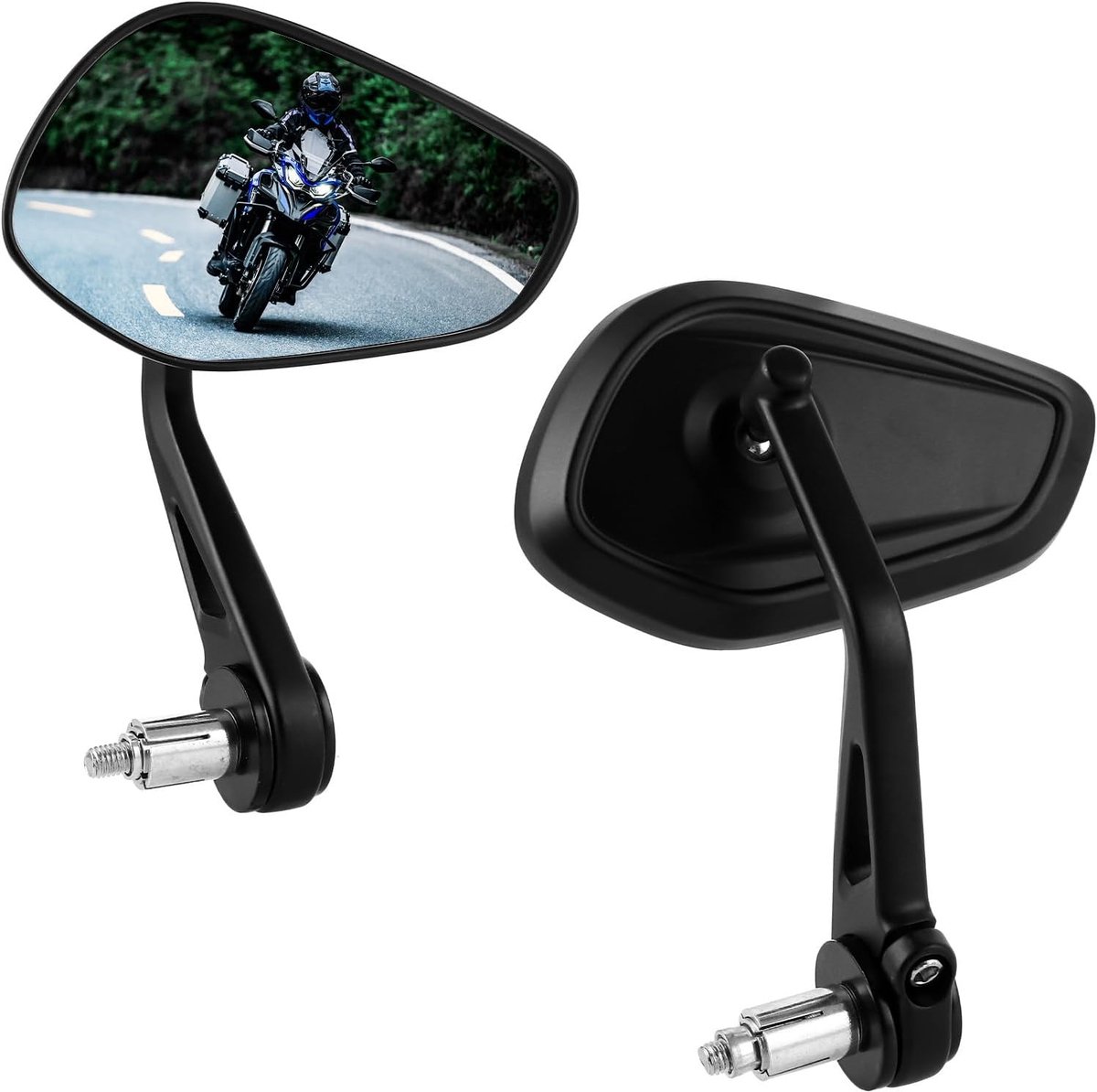Verstelbare Motorfiets Handvatspiegel van Aluminium Legering, 360° Draaiend, Universele Montage, Set van 2, Perfect voor Veiligheid en Zichtbaarheid