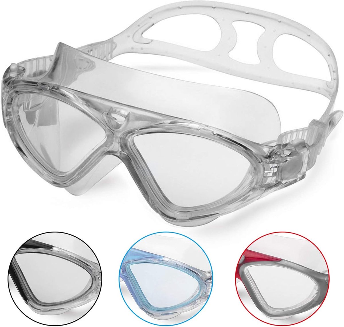 Zwemgoggles volwassenen - Anti-fog - UV-bescherming - Comfortabele silicone rok, ideaal voor zwemmers - SnelShoppen