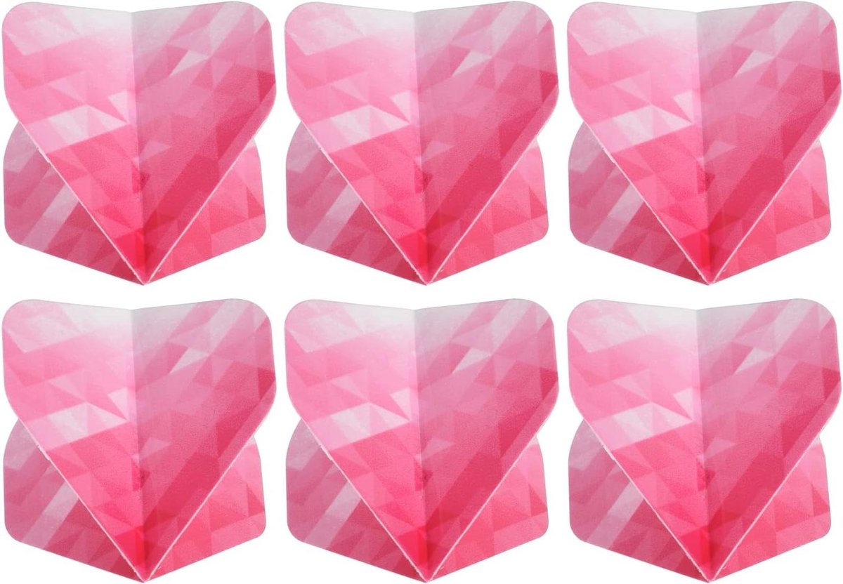 Dartvluchten Set - Dart Accessoires - Wedstrijd Darts - Duurzaam PET Materiaal - 6 Stuks - Roze Wit