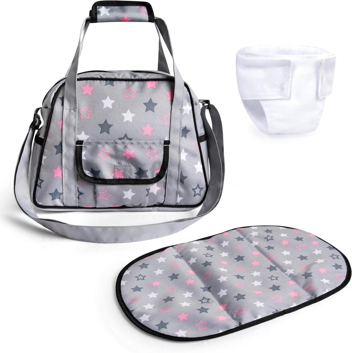 Poppenluiertas - Accessoire tas - Poppen verzorgen - Inclusief matje - 27x7x20 cm - Blauw