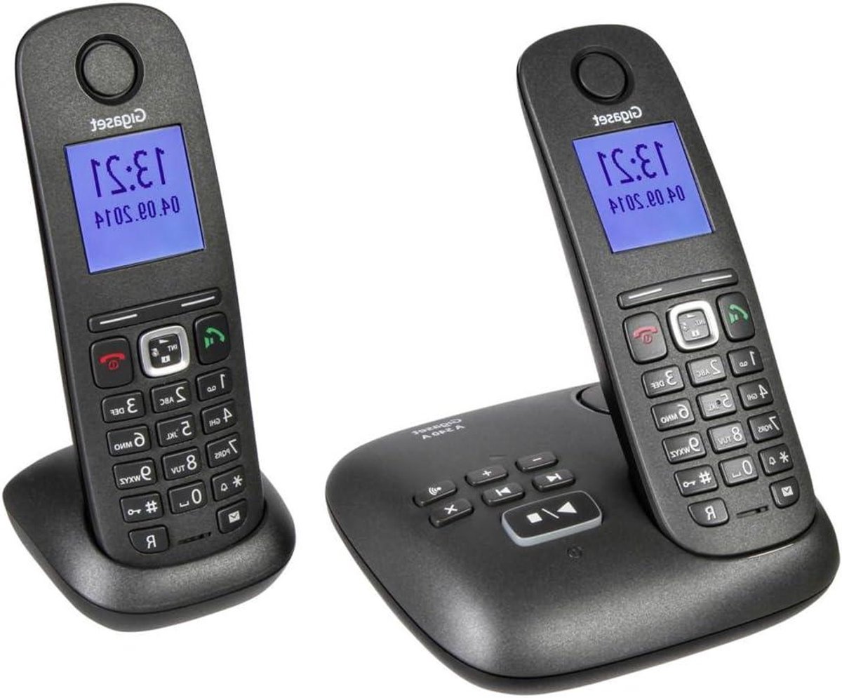Draadloze Telefoon - Huistelefoon Duo - Thuis Bellen - Met Antwoordapparaat - 2 Handsets - Antraciet Zwart