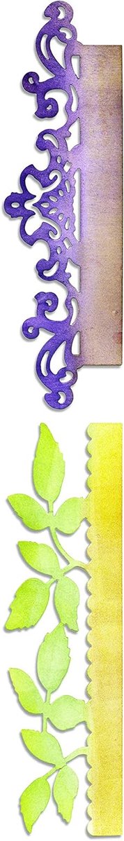 Decoratieve Strip - Snijmal Rand - Kaarten Maken - Oogstrelende Randen - 33.8 cm - Grijs/Zwart
