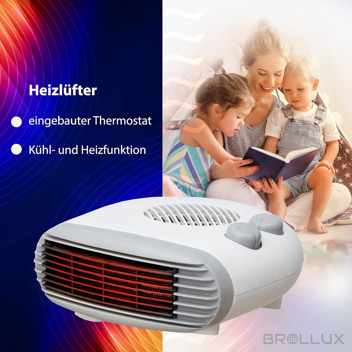 Elektrische Convector - Mobiele Verwarming - Ruimte Verwarmen - Met Turbo Ventilator - 2000 Watt - Wit – foto 3