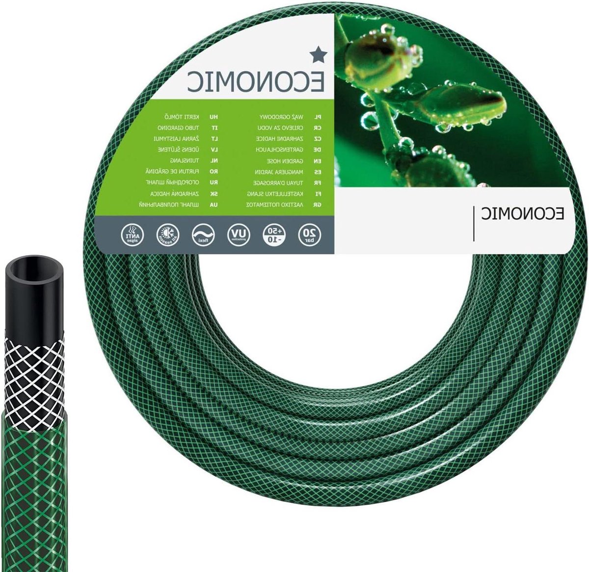 Tuinslang 3-laags - Waterslang flexibel - Tuin bewateren - UV en algen bestendig - 25 meter 3/4 inch - Groen