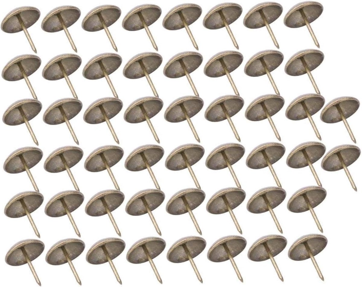 50 Stuks Verstevigde Meubelspijkers voor Bekleding, Decoratieve Rondkop Spijkers en Bevestigingsmateriaal voor Meubels (21 * 25mm)
